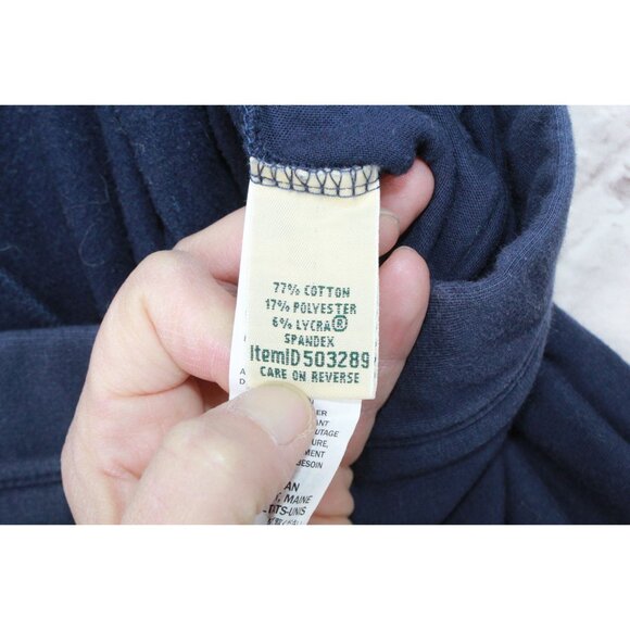 LL Bean Perfect Fit Pants Fleece Backed Straight Leg Classic Navy M Pet - Picture 8 of 11